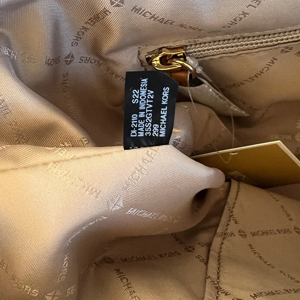 Michael Kors Jet Set Travel Medium Carry All tote&wallet brown Signature stripe - Picture 8 of 9